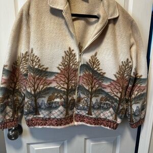 Vintage 90’s Ombre Cream Fleece Jacket - Women’s Size L